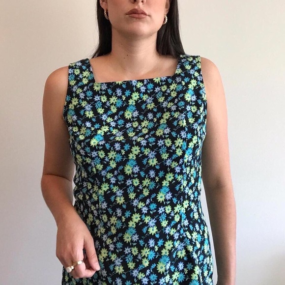 Vintage Square Neck Daisy Mini Dress - Picture 3 of 4